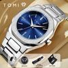 Men's Quartz Watch New Fashion Box Set Cufflinks Ring Fashion Set Box Watch As a Gift for Men's Gift Box