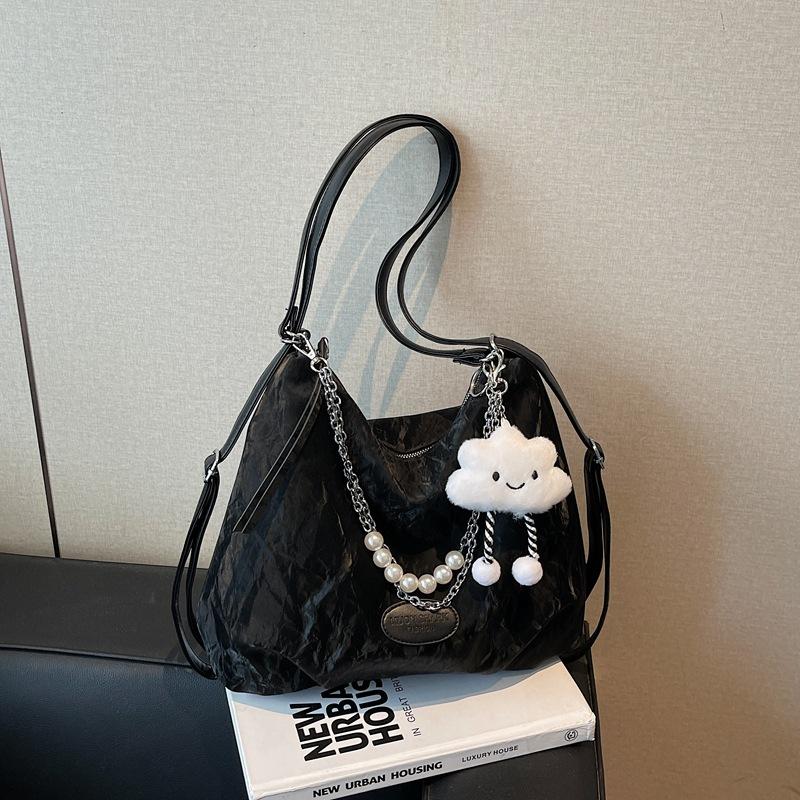 Urban simple large-capacity bag female summer new college students class shoulder women's bag high value messenger bag