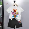 FNAF Breathability T-shirt Set Children Five Nights Top Boys Girls Summer At Freddy Short Sleeved Shorts Two-piece Set