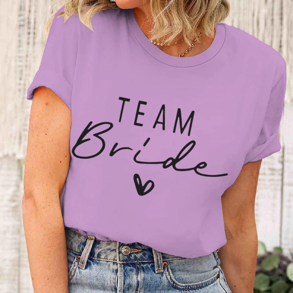 Summer Tops Team Bride Vintage Shirt Future Bride Wedding Bachelorette T-Shirts Short Sleeve Unisex Bride Team Wedding Party Tees