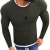 Fashion Men Color Block Patchwork O Neck Long Sleeve Pullover Knitted Sweater