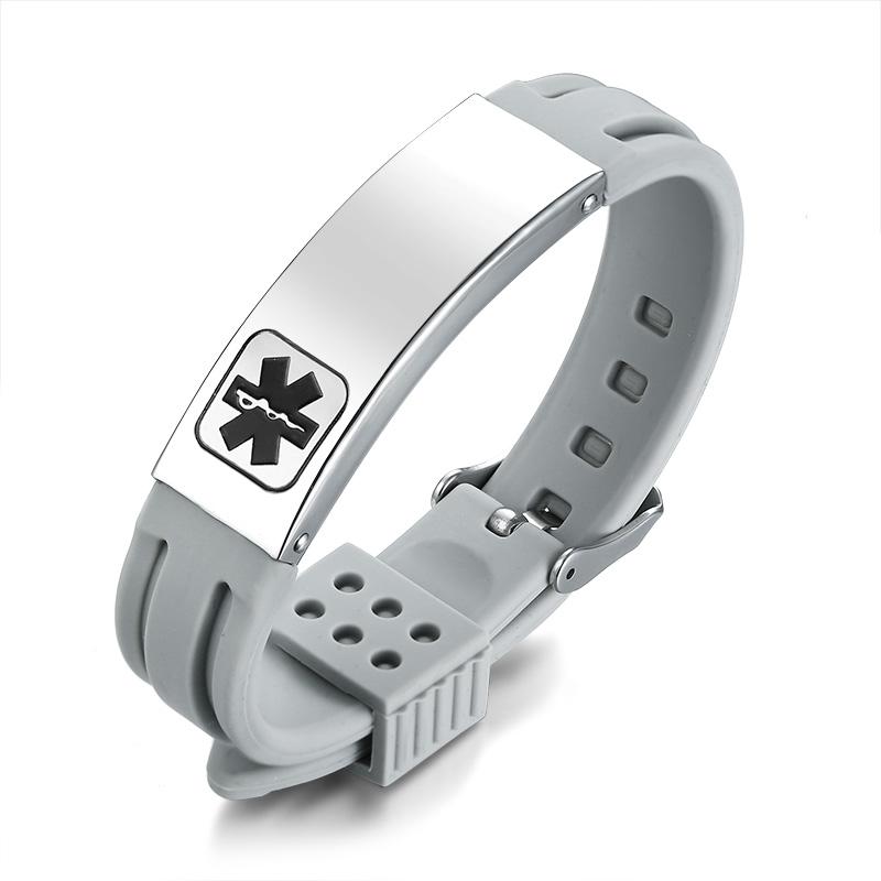 Engraving Custom ICE Text Name Medical Alert Bracelet Women Men Emergency Remind Jewelry Personalize Medical Alert ID Bracelets