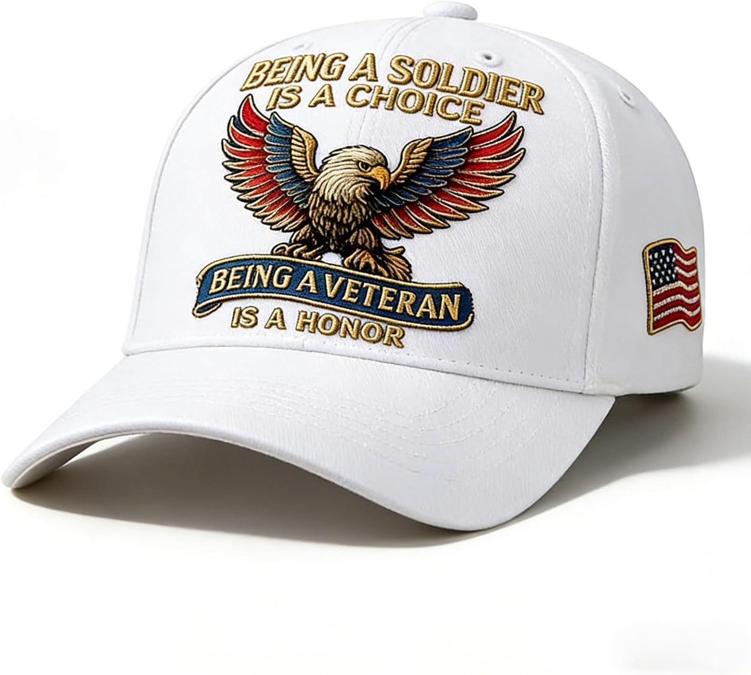 Veteran Commemorative Baseball Cap – Being A Soldier,Being A Veteran Embroidered Patriotic Hat, Adjustable Metal Buckle