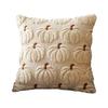 Halloween Pumpkin Fall Throw Pillow Covers Embroidery Soft Faux Fur Pillow Covers Plush Pillow Case for Living Room Bedroom Sofa
