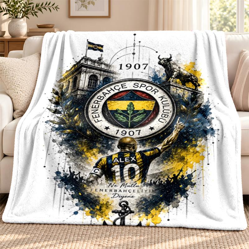 Fenerbahce Blanket Flannel Blanket Soft Cozy Plush Throw for Sofa Bed Lightweight Home Decoration Outdoor Camping