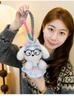 Cartoon Cute Glasses Puppy Plush Pendant – Soft Barley Dog with Skirt and Colorful Rope Doll