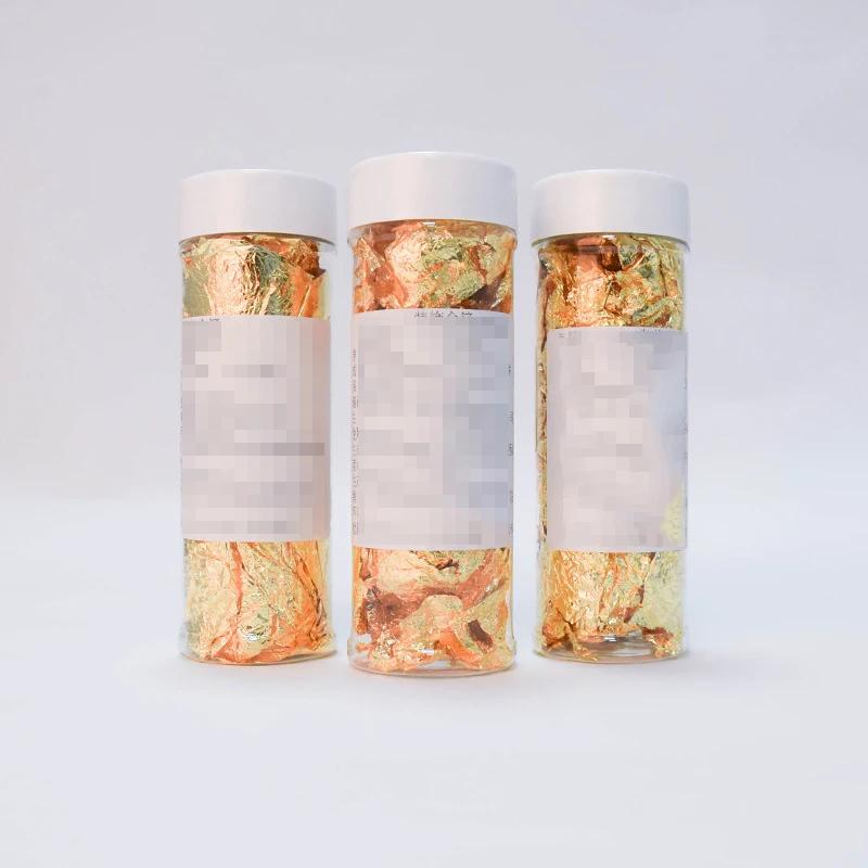 2g/bottle Gold Foil Paper Decoration Imitation Gold Flake Silver Leaf Inedible DIY Art Baking Decorating Tool for Cake Dessert