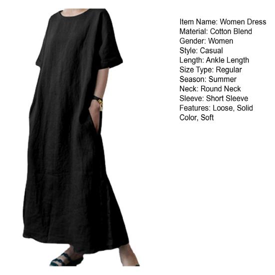 Kvinner Maxikjole Kortermet Pendling Myk Stilig Pustende Kvinner Maxikjole Kvinnelige Klær