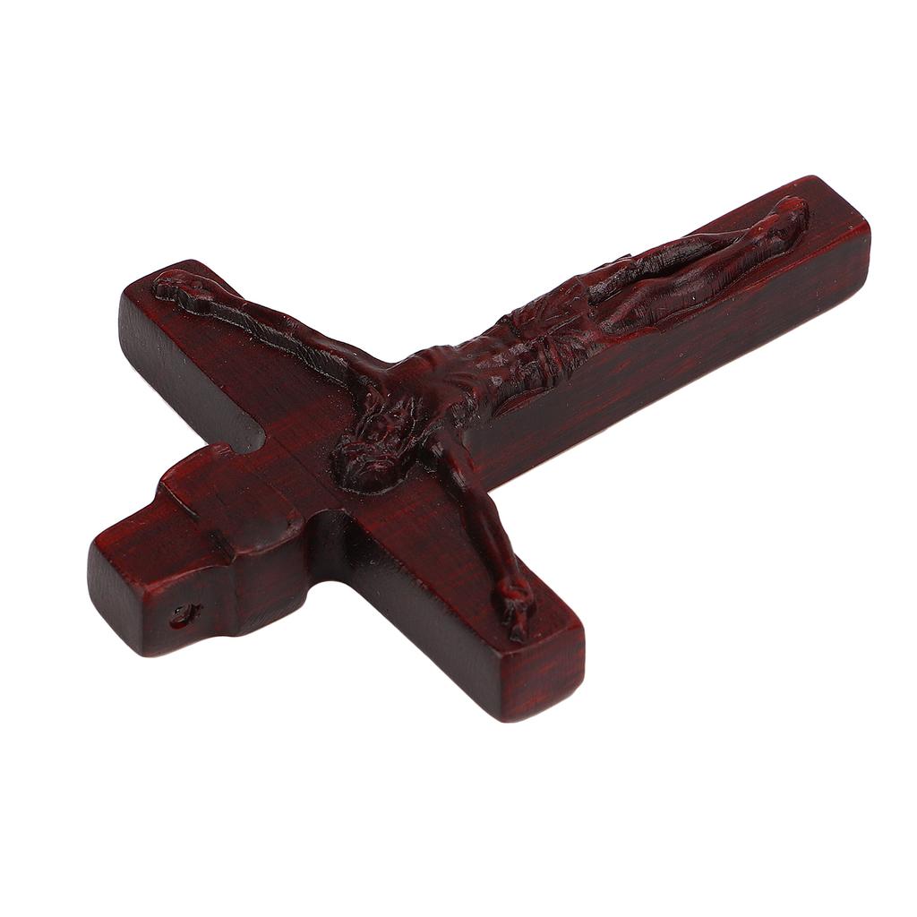 Ciondolo Croce in Legno Vintage Intagliato a Mano in Palissandro Croce di Gesù Ciondolo Collana Ciondolo Crocifisso da Uomo Regalo Religioso