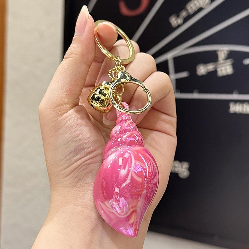 Colorful Acrylic Seashell Keychain Pendant - Cute and Exquisite for Girls' Bags & Car Pendants