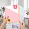 Pastel Colors Loose Leaf File Organizers Durable Tab Dividers Clear Binder Dividers for Office
