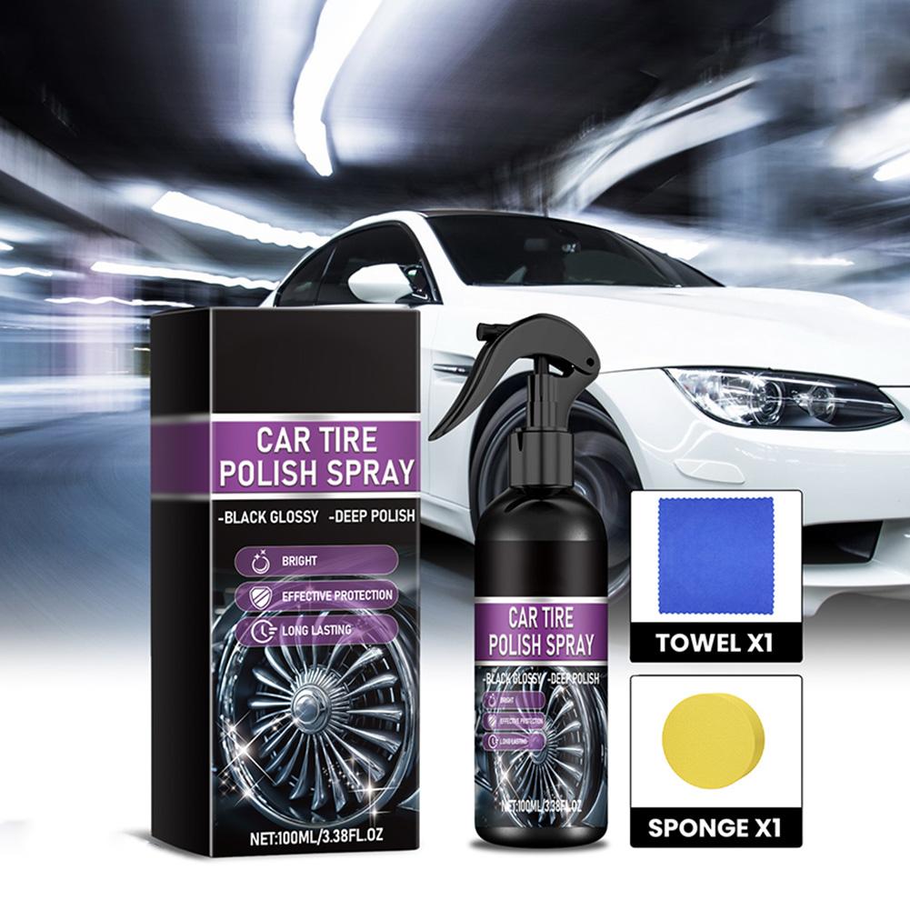 100ml Tire Coating Spray Gloss Wheel Restorer Agent Spray Polishing Brightener Auto Care Re-Black Tire Refurbishing Agent