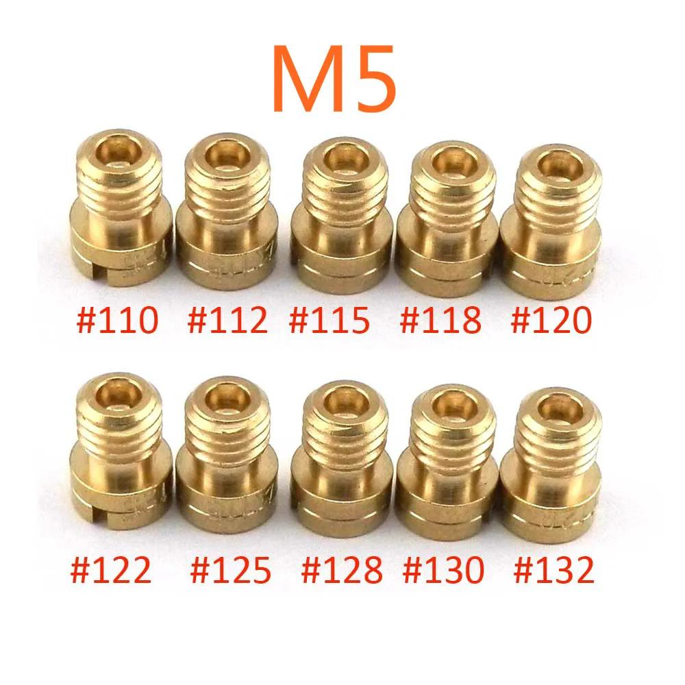 Pack of 10pcs Motorcycle Carburetor Main Jets Slow Pilot Jets M4 M5 6mm Thread for PWK Keihin OKO CVK Carb Set Injector Nozzle