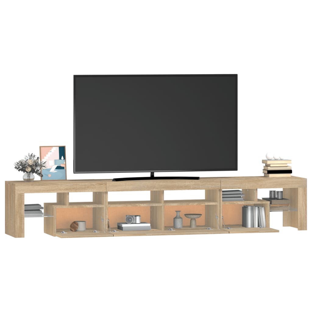 Vidaxl TV Cabinet with LED Lighting, Sonoma Oak, 230X36.5X40 Cm