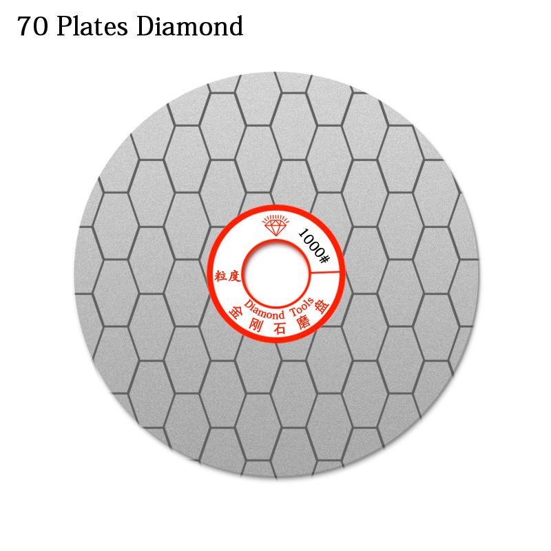 

70 мм Алмазные пластины Точилка для ножей Кухонная шлифовка Угол Удаление накипи Шлифовальный станок Инструмент для деревообработки 240 400 600 1000# Зернистость Заточной камень Diamond Plates