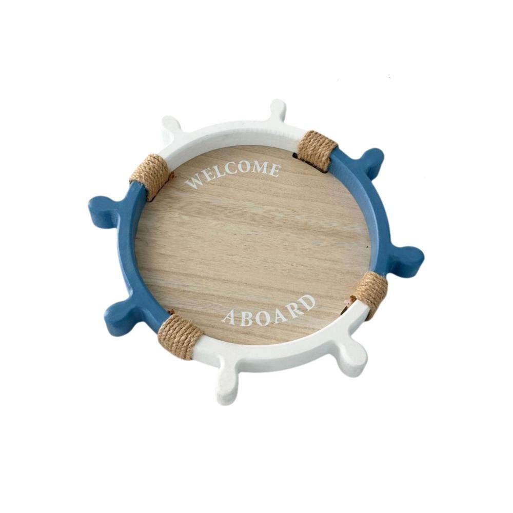 

Large Capacity Storage Tray Decorative Wooden Nautical Tray Coffee Table Tray Perfume Bottles 12.01 in/30.5 cm