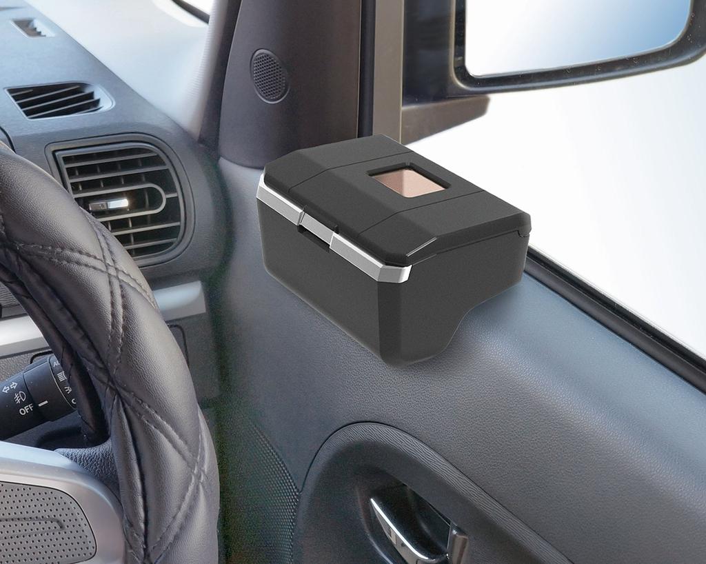Seikosangyo EXEA On-Door Ash ED-187 Car Ashtray, Door Pocket Mount, With LED Light, Black