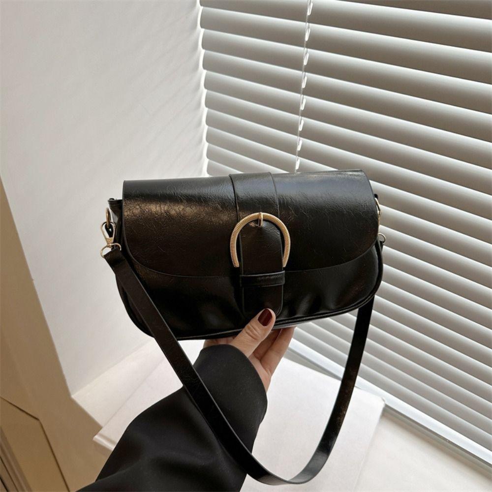 Einfarbige Schnalle Achseltasche Vintage Spicy Girl Handtasche Lässige Y2k Umhängetasche Damen