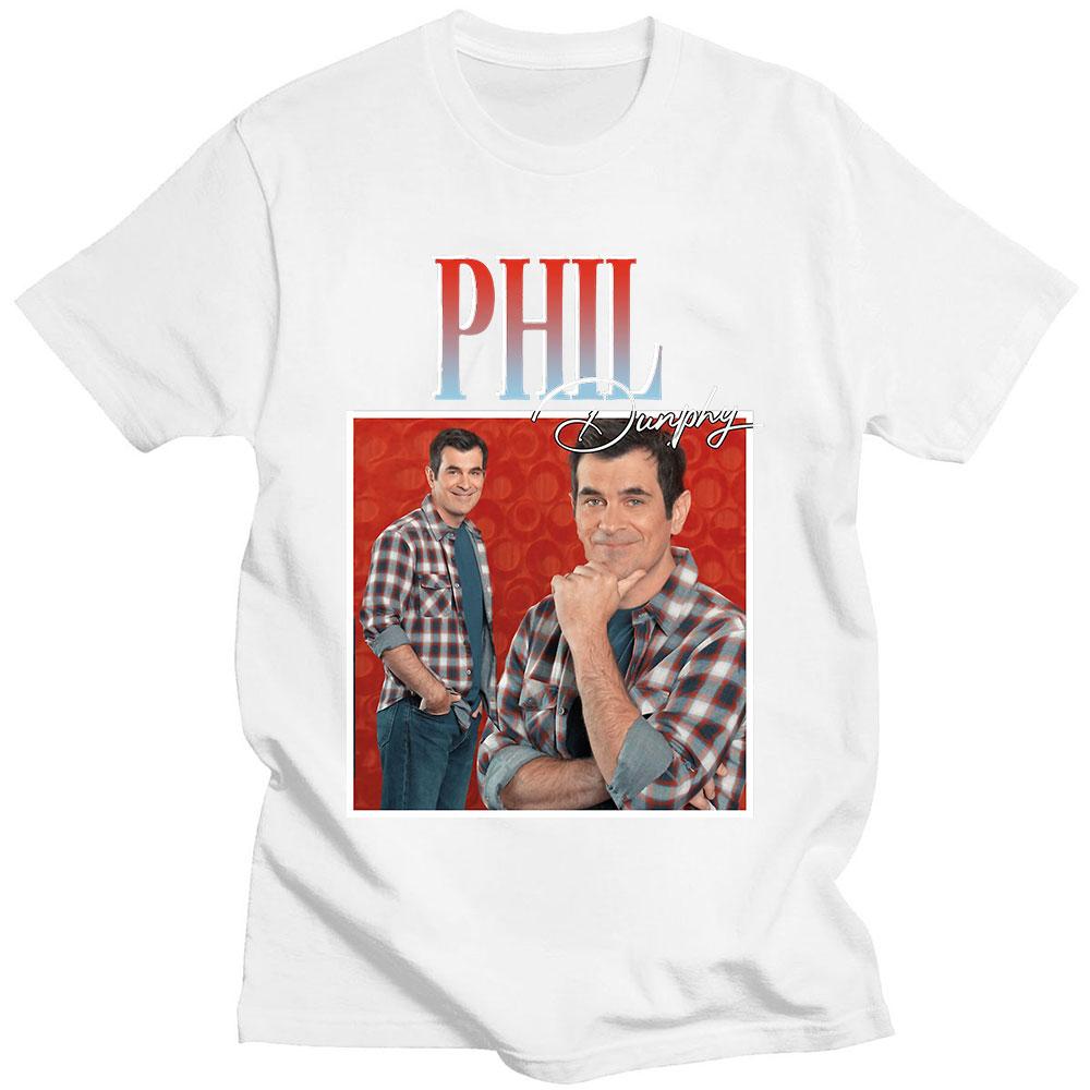 Phil Dunphy 2022 Amerikan TV Dizisi Tişörtleri Harajuku Grafikli Baskılı Kısa Kollu %100 Pamuklu Tişört Oversize Sokak Giyimi Unisex