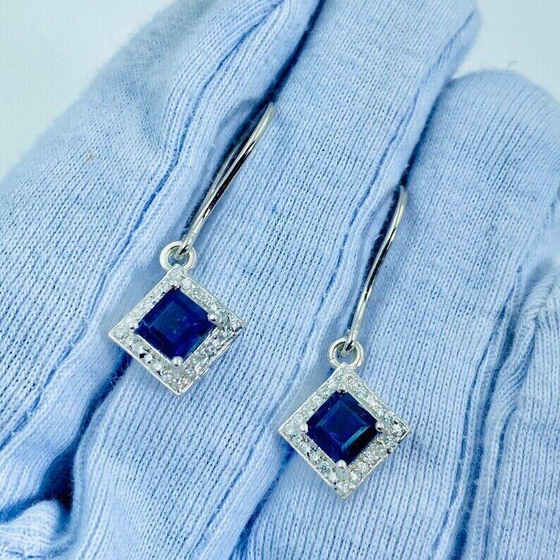 Natural Iolite Gemstone 925 Silver Drop Dangle Statement Earring For Girl Womens