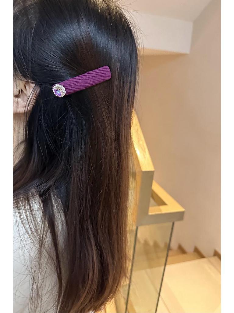 Korean High-End Rhinestone Hair Clip: Chic Bangs Pin for Women