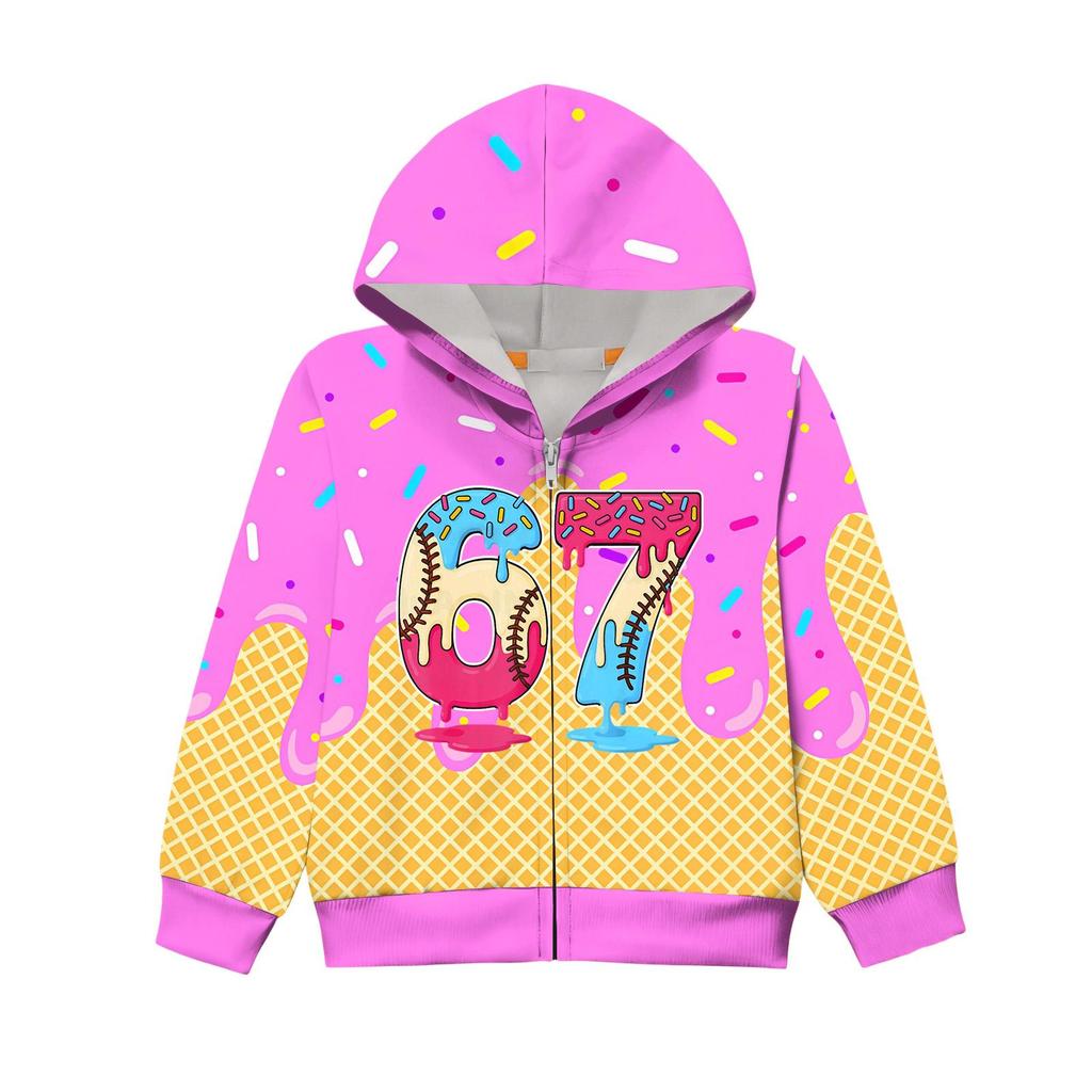 Kinder Langarm Locker Bedruckte Reißverschlussjacke