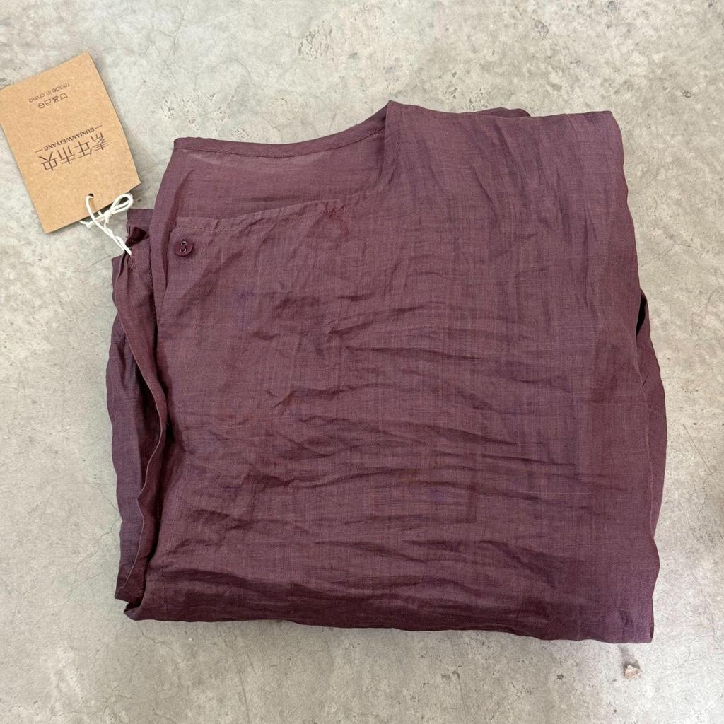 SN56 Uniwersalny kardigan z ramii z okrągłym dekoltem – ochrona przed słońcem latem, jednolity kolor, opadające ramiona.