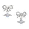 Octavie Bow Sphere Saturn Pendant Crystal Recycled Silver Earrings Women Earrings Blue 8053195071494