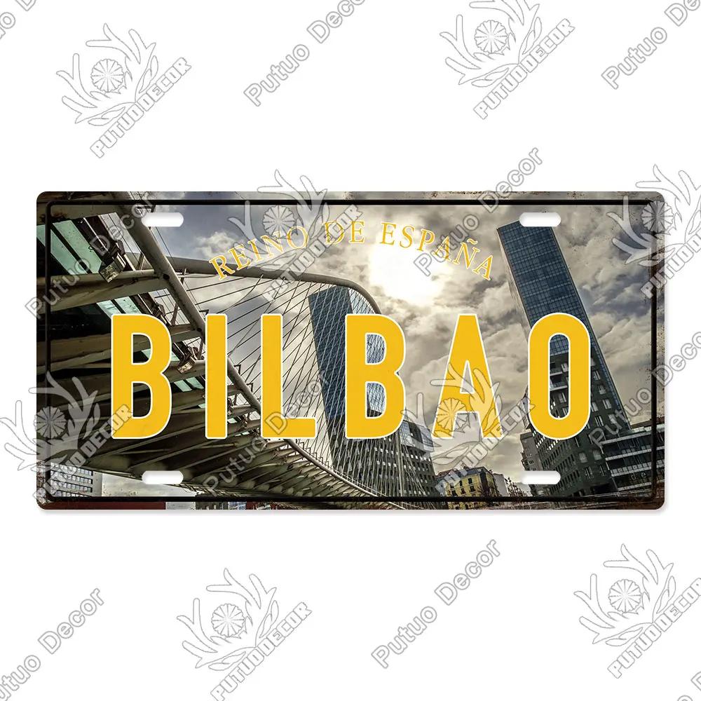 Famous City License Plate Metal Sign Vintage Decor for Home Bedroom Man Cave Wall