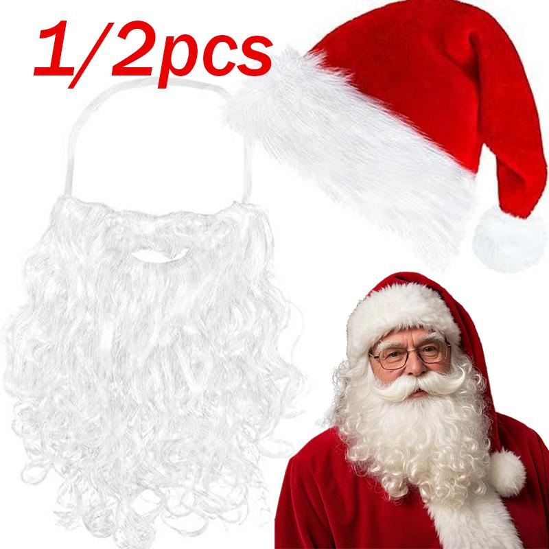 Santa Claus Vousy Vánoční Simulované Vousy Bílé Vousy Dekorativní Vánoční Cosplay Kostýmová Rekvizita Vánoční Párty Dekorace Potřeby