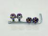 Kuroobaa Titanium Car License Plate Bolts Anti-Theft Screws with L Wrench M6*15mm Set of 4 (Rainbow)