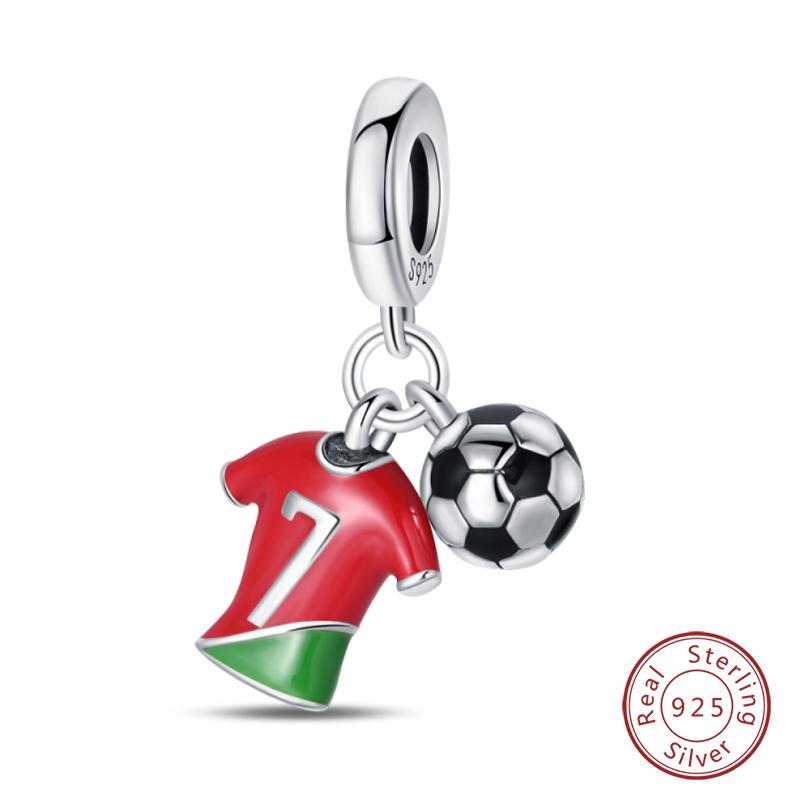 New In Copper Football Baseball Dumbbell Badminton Charms Beads Fit Qikaola Original Bracelet Fine Diy Jewelry Gift