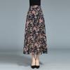 Summer Women's A-line Skirt Chiffon Half Skirt High Waist Printed Large Swing Skirt Floral Mid Length Long Skirt