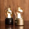 Simple Glass Lampshade Night Light Cordless Operation Eye Care Light Desk Lamp Flame Tip Design LED Bulb Lemp Christmas