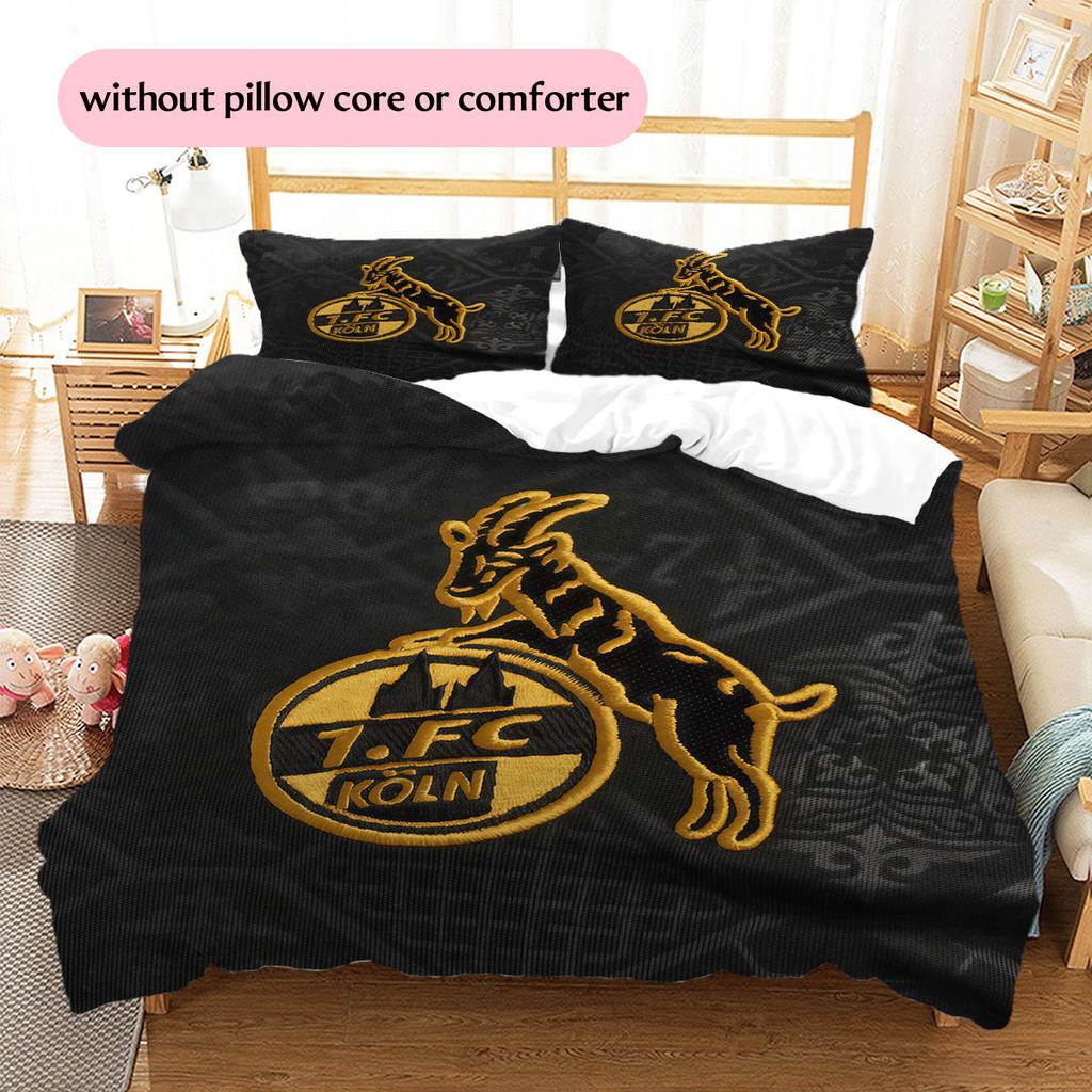 Biancheria da letto con motivo logo FC Köln Decorazione per la casa Regalo di compleanno ( 1 copripiumino + 2 federe, senza imbottitura),merchandising per fan.