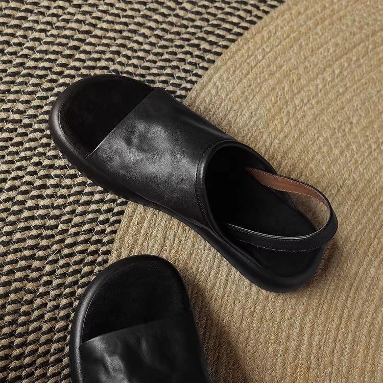 Ladies' Niche Light Luxury Summer Handmade Women's Shoes, Retro Commuting Women's Shoes, Cool Slippers