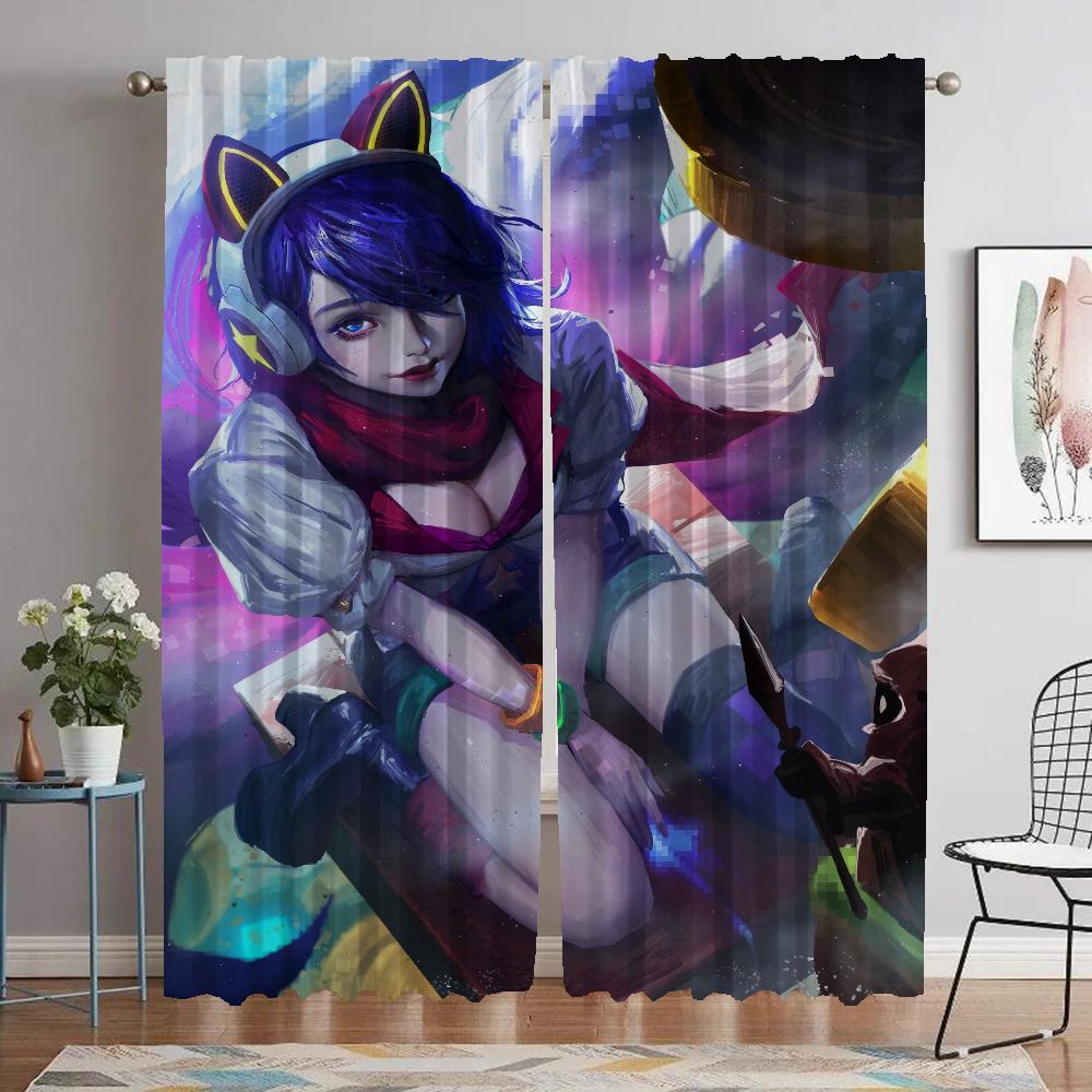 League Legends Curtains for Living Room Curtain Tulle for Bedroom Shades Halloween Decoration Home Interior Curtains 2 Pieces