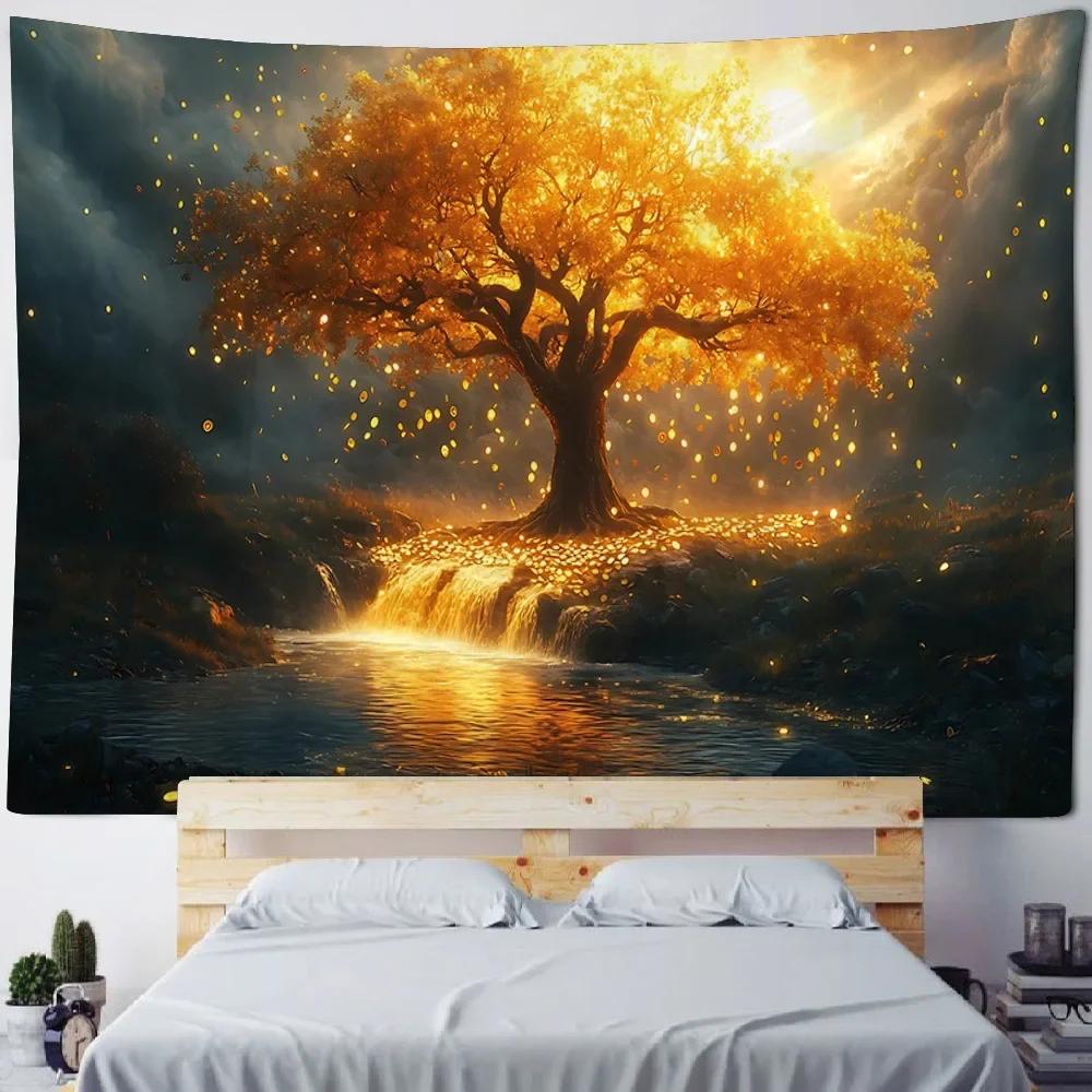 Mysterious Tree Tapestry Wall Decoration Blanket Room Background Poster Bohemian Home Art Decoration Hanging on the Wall