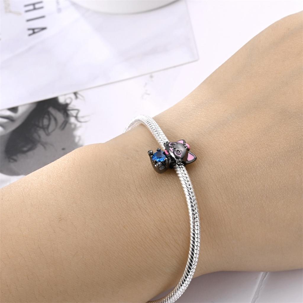 Heart Shape Beads Copper Plated Charms Cat Pendants Fit Original Bracelet Making For Jewelry Diy