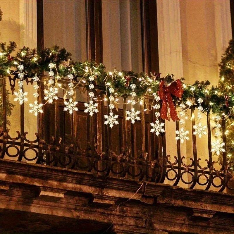 30Pcs Christmas Crystal Snowflaks Clear Hanging Ornaments Winter Decorations,Xmas Tree Chandelier New Year Party Decor Supplies