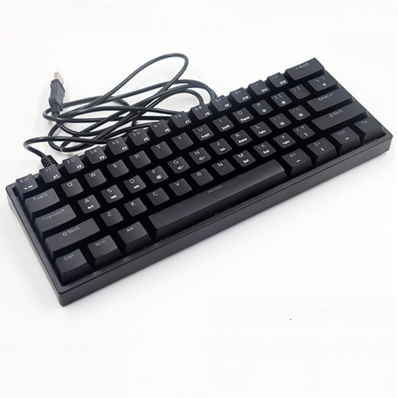 BAJEAL K101 Wired 61-Key Blue Axis Portable Luminous Mechanical Gaming Keyboard
