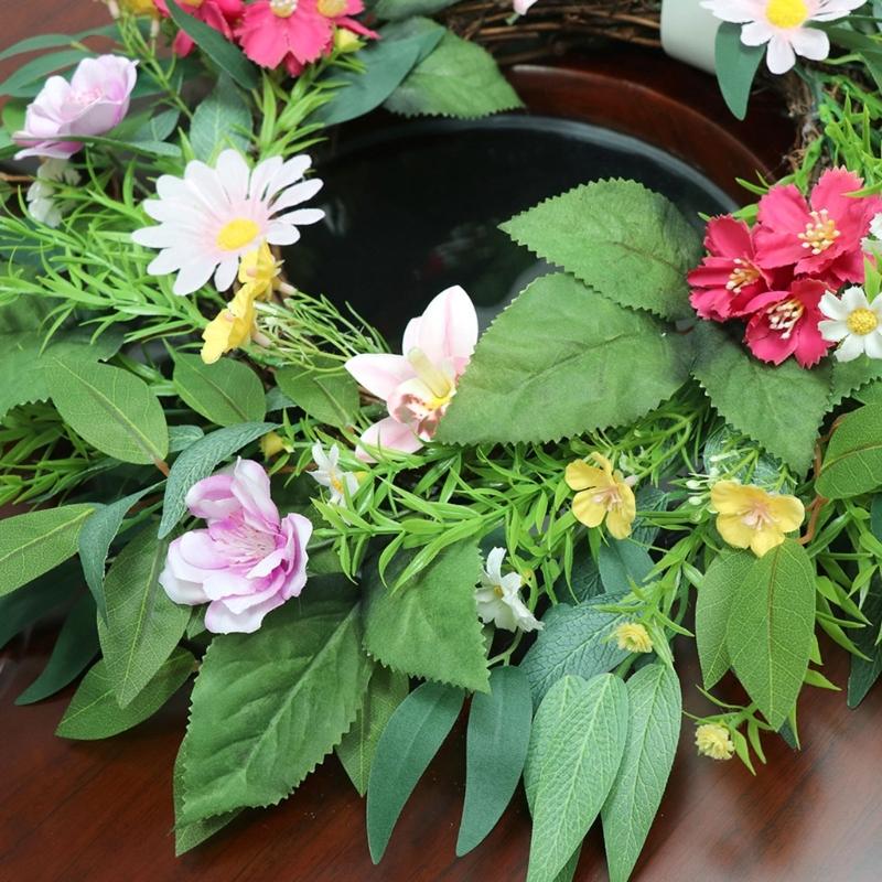 50cm Artificial Flower Wreath for Front Door Entryway Flower Wreath Decorative Flower Wreath Home and Wedding Decors