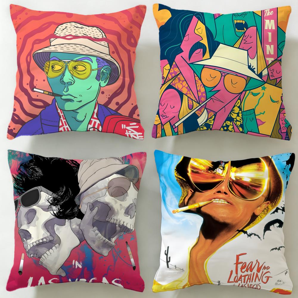 Classic Movie Fear Loathing Las Vegas Cushion Cover Soft EasyWash Pillow Case Versatile for Couch Bed Travel and Office