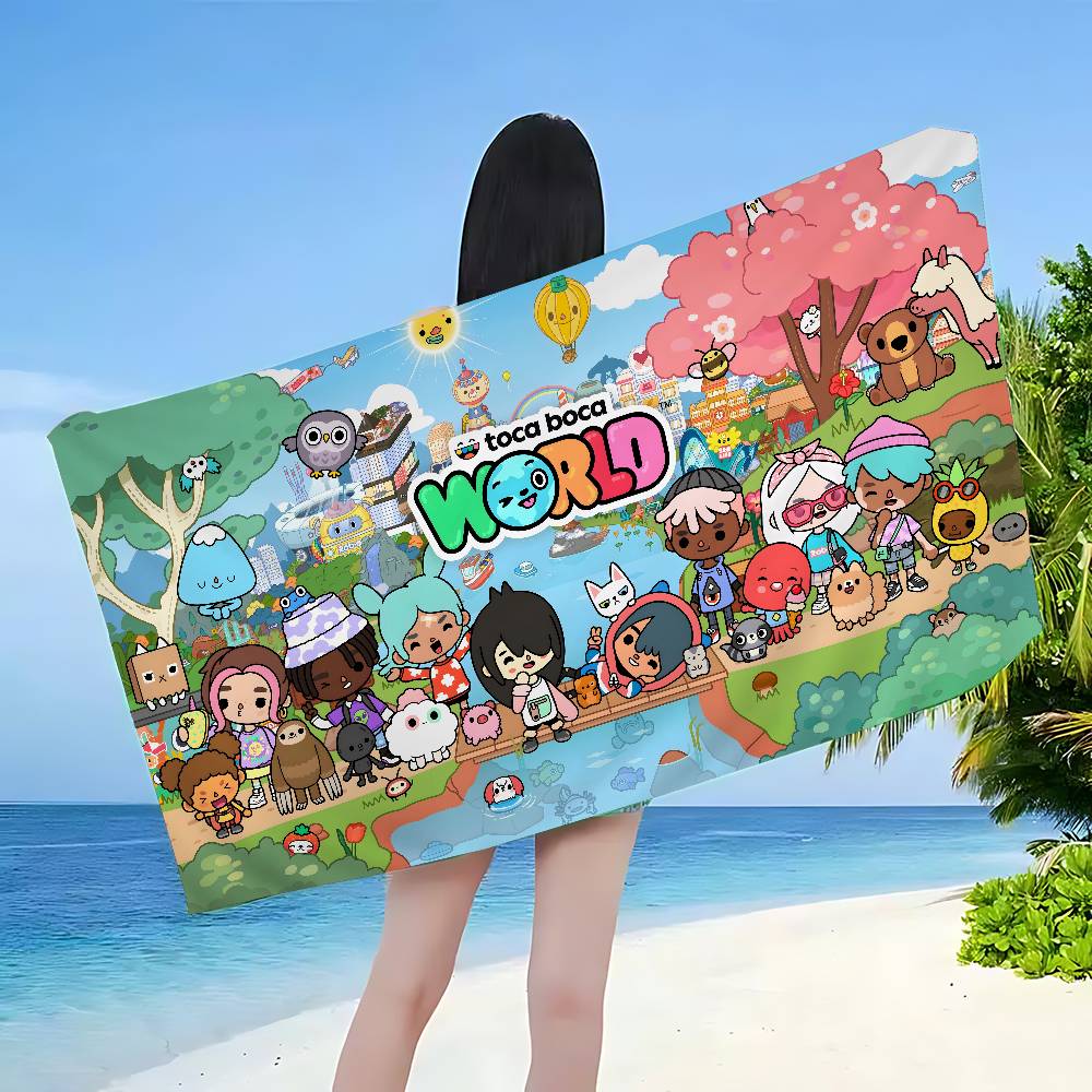 Toca Boca Toca Life World Microfiber Beach Towel Absorbent Quick Dry Soft Yoga Swimming Resort Mountain Climbing Towel