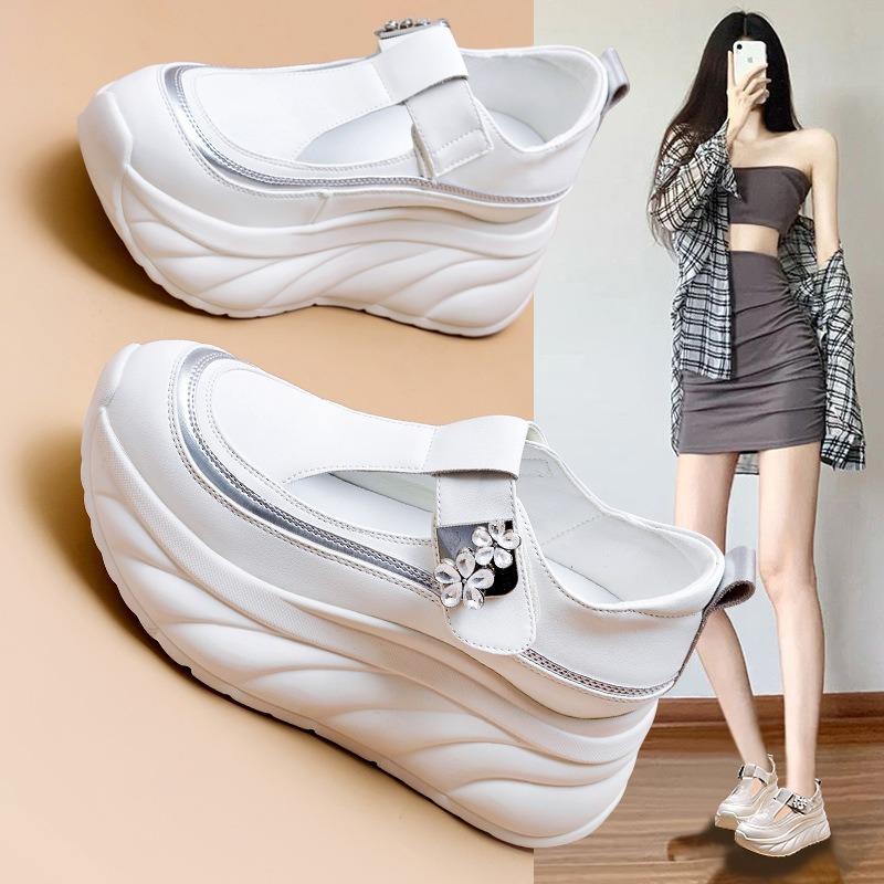 Sandale trendy Baotou cu talpă groasă, noi pentru femei, cu decupaje, cu arici, respirabile și versatile, tip slip-on, casual, care măresc înălțimea