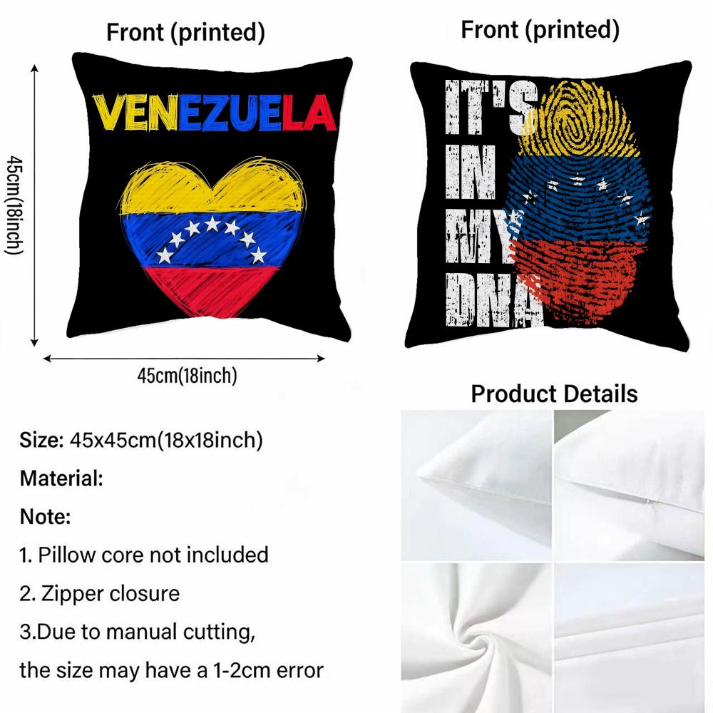 Venezuela Pride Print Cushion Cover Fabric Soft Furnishing,Pillowcase, Cushion Cover, Sofa Pillow, Home Decoration