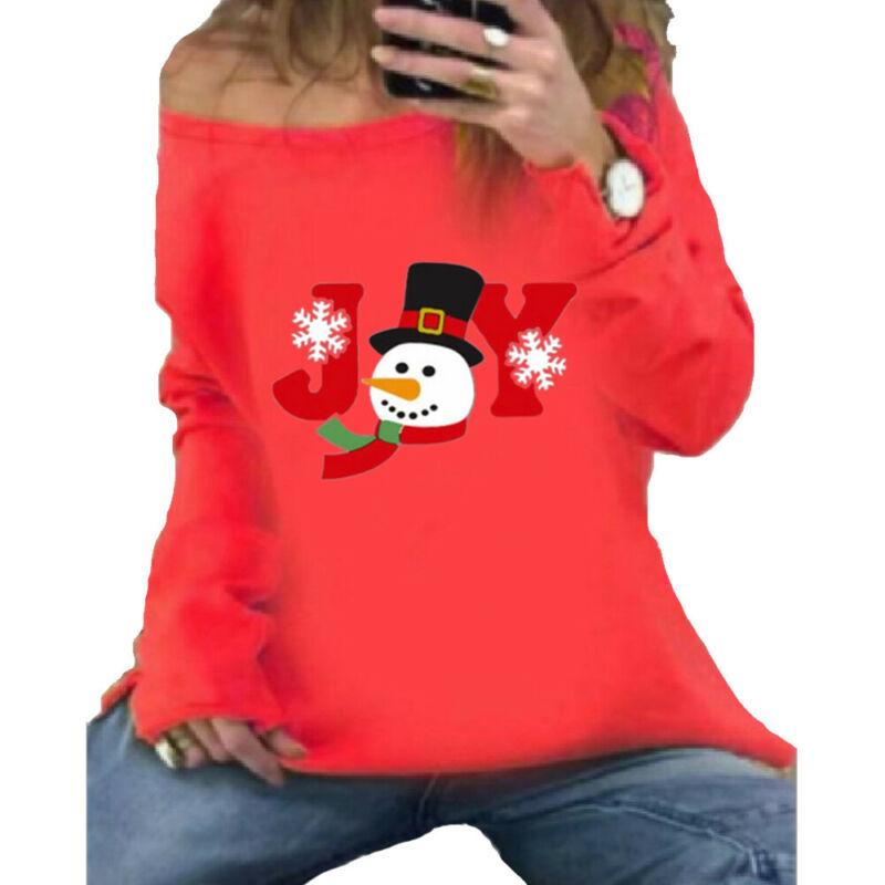 Christmas Snowman T-Shirt Women Ladies 