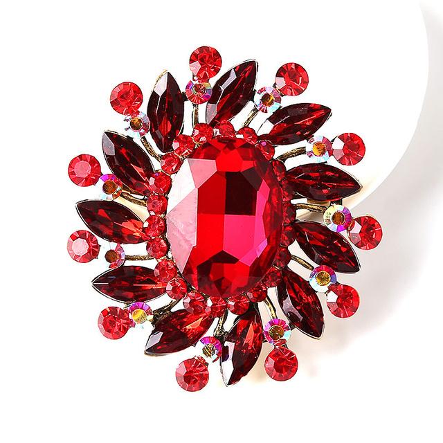 

Flower Exquisite Craftsmanship High End Crystal Stone Glass Brooches Retro Alloy Metal Brooches Color Crystalline BroochFlower Jewelry
