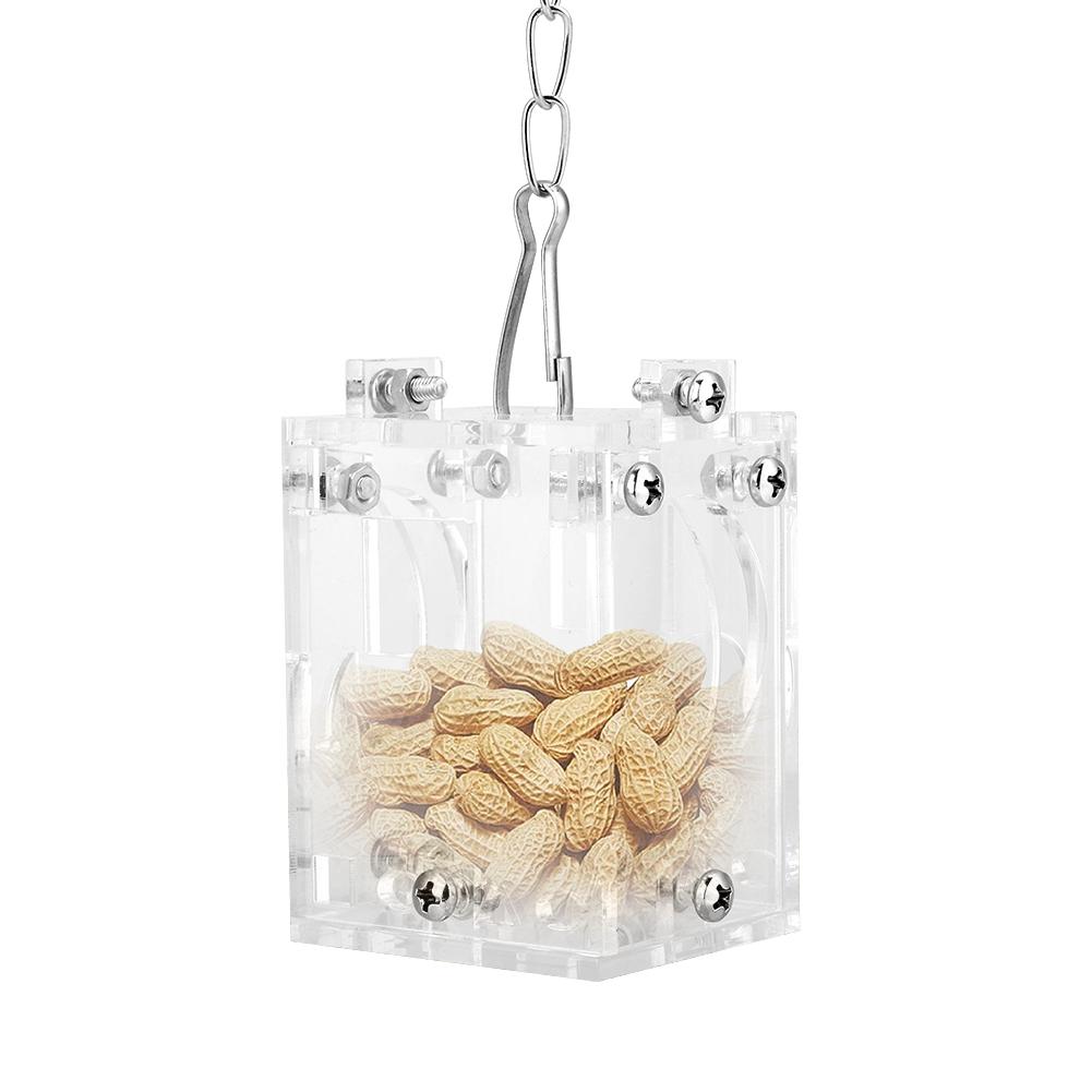 Acrylic  Feeder, Transparent High Temperature Proof Puzzle Food Basket with Different Shapes Lattices for Birds  Hamster