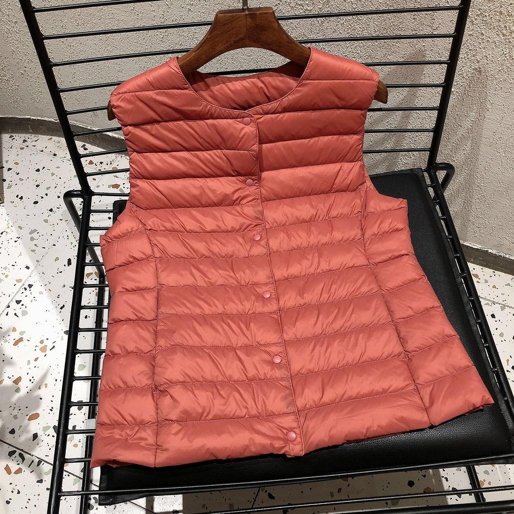 Women Sleeveless Puffer Jacket Spring Winter Female Ultra Lightweight Packable Warm Down Liner Vest